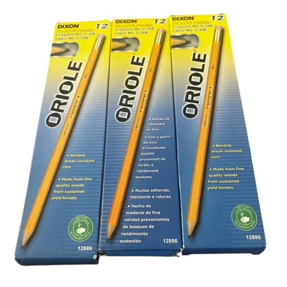 Dixon Oriole No. 2/HB Pencil Bundle 36 Total 3 Boxes of 12